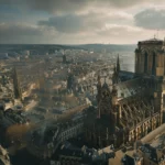 Vue du ciel de la ville de Reims