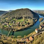 Besançon, boucle du Doubs depuis le rempart ouest de la Citadelle