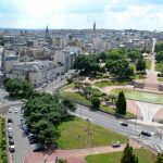 Vue du ciel de Limoges et du champ de juillet