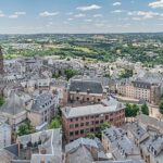 Vue aérienne de la vieille ville de Rodez