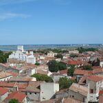 Frontignan vue de la plage depuis le clocher.