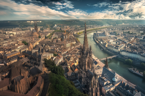 photo hyper-realiste de la ville de Rouen en France